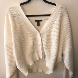 Cream Crop-Top Sweater